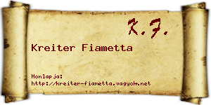 Kreiter Fiametta névjegykártya